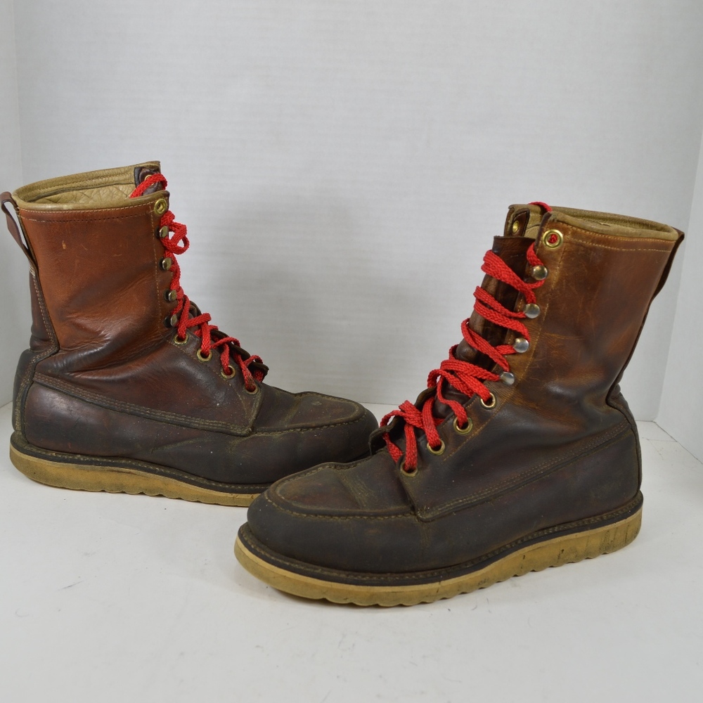 Vitage Vulcan Mens 10 Leather Winter Boots Brown - Picture 7 of 8